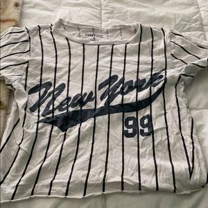 Stripped New Yorkers 99 cropped tee